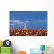 Field Of Tulips With Windmill Wall Mural