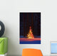 Lit Christmas Tree In A Forest Wall Mural