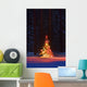 Lit Christmas Tree In A Forest Wall Mural