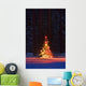 Lit Christmas Tree In A Forest Wall Mural