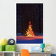 Lit Christmas Tree In A Forest Wall Mural