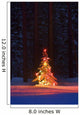 Lit Christmas Tree In A Forest Wall Mural