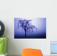 Tree Silhouette In Blue Fog Wall Mural
