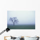 Tree Silhouette In Fog Wall Mural