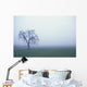 Tree Silhouette In Fog Wall Mural