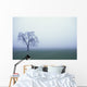 Tree Silhouette In Fog Wall Mural