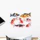Colorful Carps Koi Fish Wall Decal Sticker Set