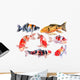 Colorful Carps Koi Fish Wall Decal Sticker Set