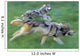 Wolves Running In Mountain Meadow, Blurred Focus Wall Mural