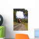 Steam Train On Tracks Wall Mural