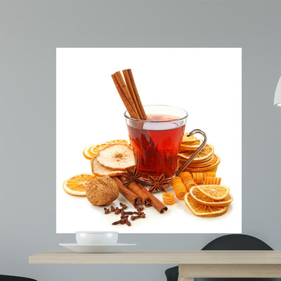 Winter Hot Drink with Wall Decal shown on a wall