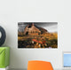 Old Barn With Red Wagon Wall Mural