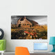Old Barn With Red Wagon Wall Mural