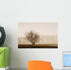 Tree Silhouette In Fog Wall Mural