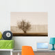 Tree Silhouette In Fog Wall Mural