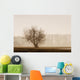 Tree Silhouette In Fog Wall Mural