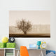 Tree Silhouette In Fog Wall Mural