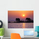 Elephant Silhouettes Wall Mural