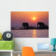 Elephant Silhouettes Wall Mural