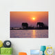 Elephant Silhouettes Wall Mural