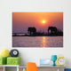 Elephant Silhouettes Wall Mural