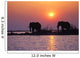 Elephant Silhouettes Wall Mural