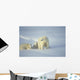 Polar Bears With Cubs Wall Mural