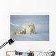 Polar Bears With Cubs Wall Mural