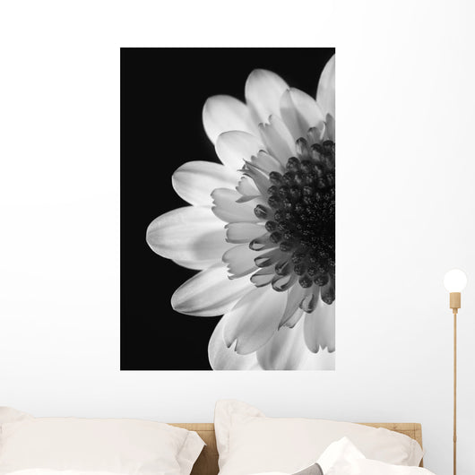 Black And White Flower Wall Mural