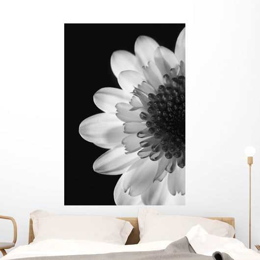 Black And White Flower Wall Mural