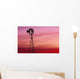 Windmill Silhouette Against Coloured Sky Wall Mural