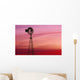 Windmill Silhouette Against Coloured Sky Wall Mural