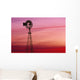 Windmill Silhouette Against Coloured Sky Wall Mural
