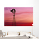 Windmill Silhouette Against Coloured Sky Wall Mural