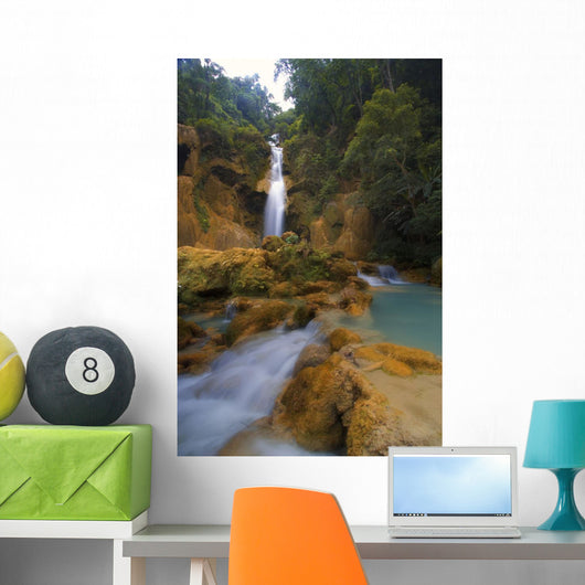 Scenic Waterfall, Luang Prabang, Laos Wall Mural