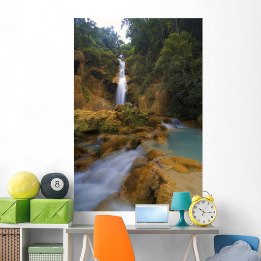 Scenic Waterfall, Luang Prabang, Laos Wall Mural