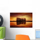 Silhouetted Trees Reflected On Water Wall Mural