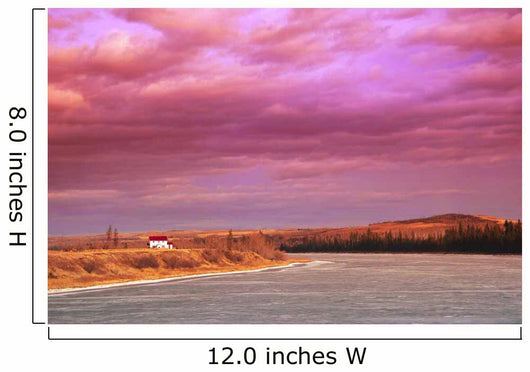 Sunset Over A River Wall Mural