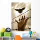 Hand Reaching Out For Bird Wall Mural