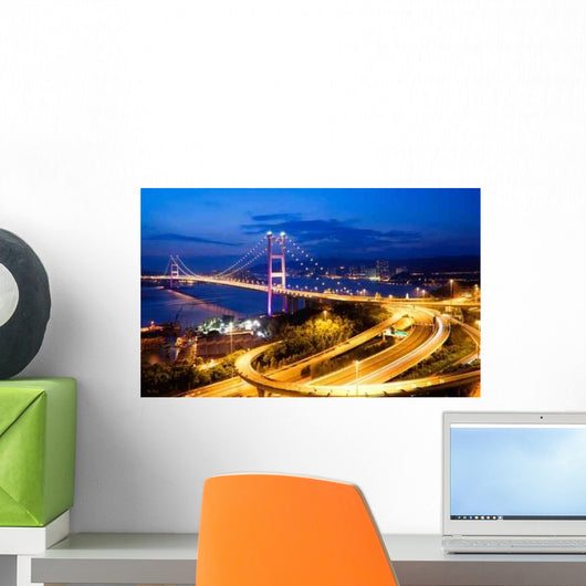 Night Scenes Tsing Ma Wall Decal Design 2