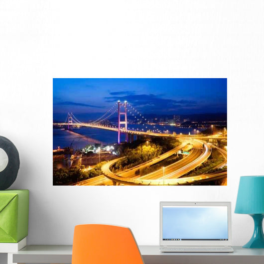 Night Scenes Tsing Ma Wall Mural