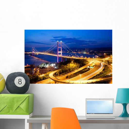 Night Scenes Tsing Ma Wall Decal Design 2