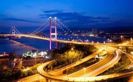 Night Scenes Tsing Ma Wall Mural