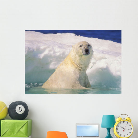 Polar Bear In Ice Pool Wall Mural