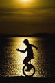 Unicycling Silhouette Wall Mural