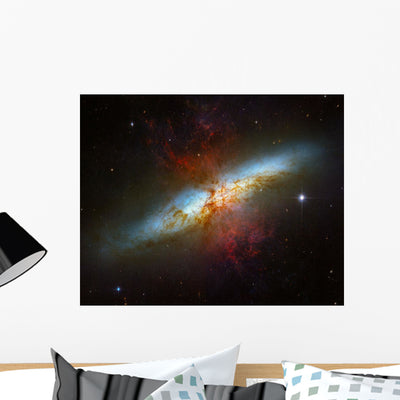 Starburst Galaxy M82 Wall Mural shown on a wall