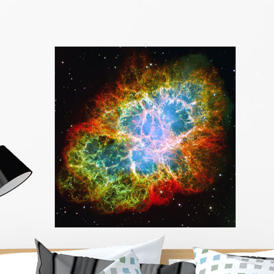 Crab Nebula Wall Mural shown on a wall