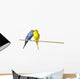 Two Budgies On A Perch Wall Mural