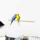 Two Budgies On A Perch Wall Mural
