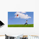 Child Flying A Kite Wall Mural